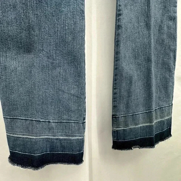 Arden B Womens Jeans Size 2 Blue Wide Two Tone Raw Cuffs - Picture 6 of 13